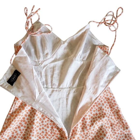 CIDER Peach Floral A Line Dress Small - Picture 4 of 4